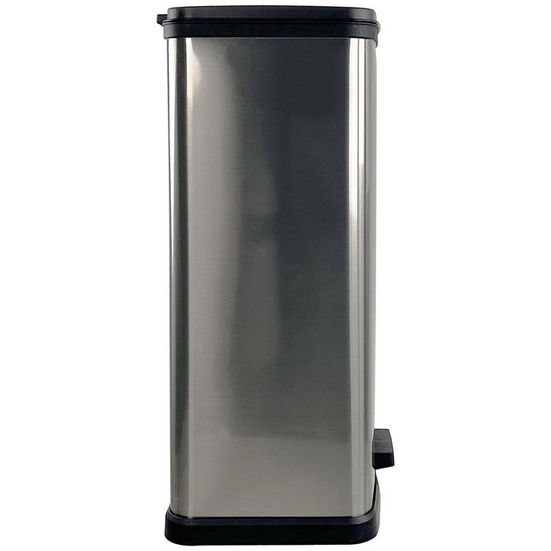 13 Gal Touchless Kitchen Trash Can Step Wastebasket Plastic W/ Lid Silver New
