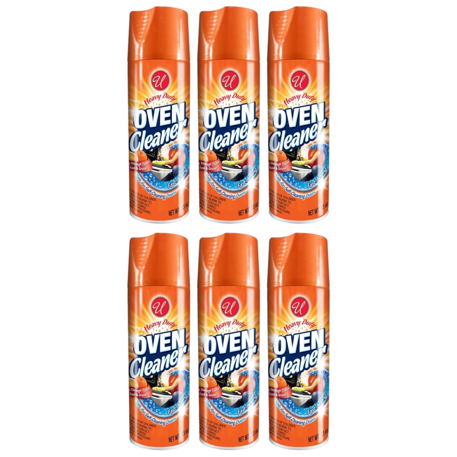 Heavy Duty Oven Cleaner – Cuts Through Tough Food & Grease!, 13oz. (Pack of 6)
