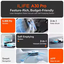 Robot Vacuum & Mop Combo Self-Empty 5000Pa WiFi App Control 180Min Runtime Clean