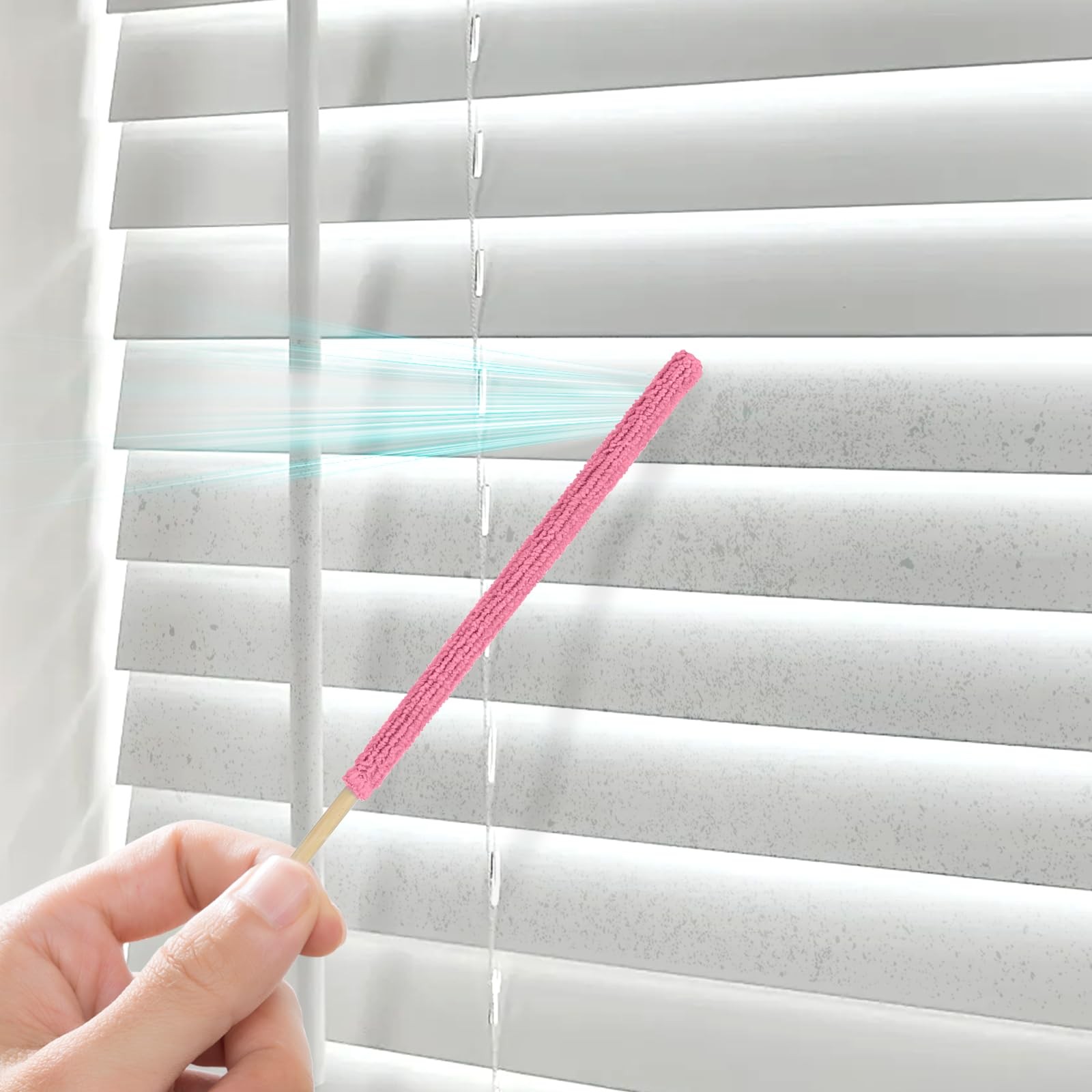 12 Pcs Blue Pink Microfiber Detail Duster Sticks 10.3 Inch