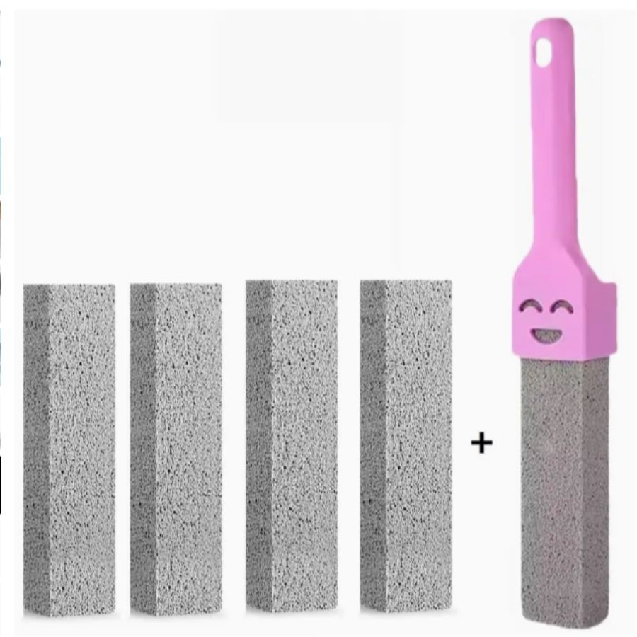 5Pcs Bathroom Pumice Stone Toilet Brush Kit Rust Limescale Remove Cleaning Tools