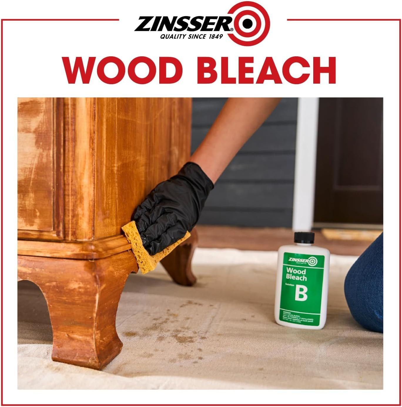 Zinsser Wood Bleach Kit, 2-Step Brightening System, Interior Wood Surfaces | 8Oz
