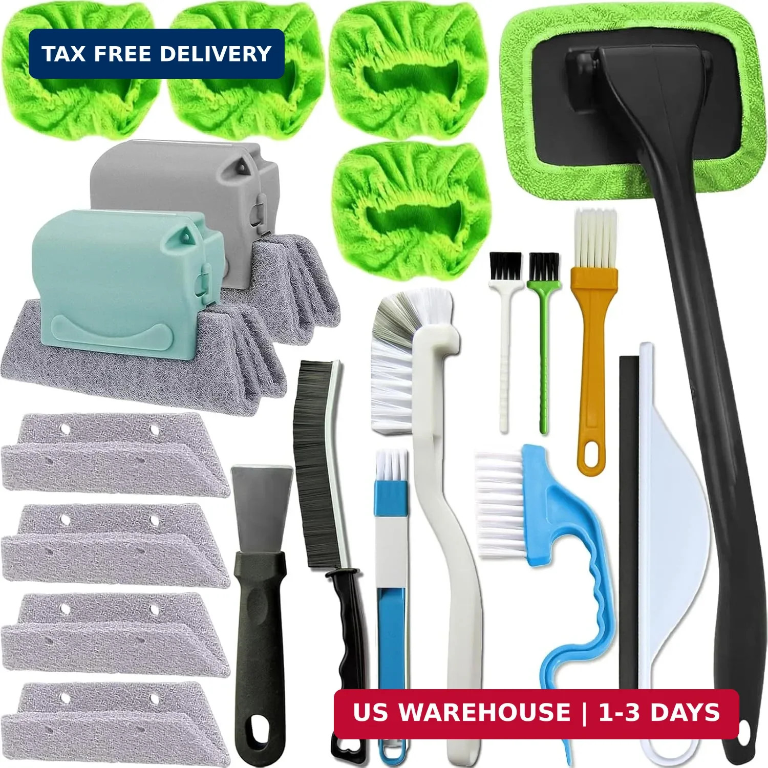Window Track Cleaner Kit, 20Pcs Small Crevice Window Cleaning Tools | Cl