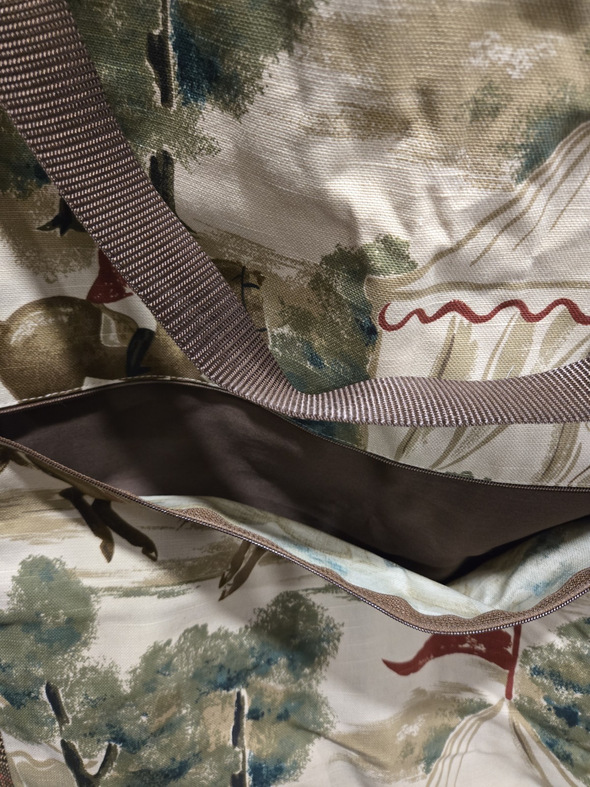 Equestrian Themed Canvas Travel/Garment Bag with Zipper Closure