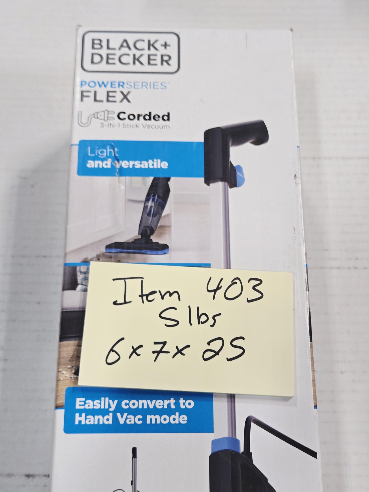 BLACK+DECKER POWERSERIES FLEX Corded 3-in-1 Stick Vacuum 600W HEPA Lightweight