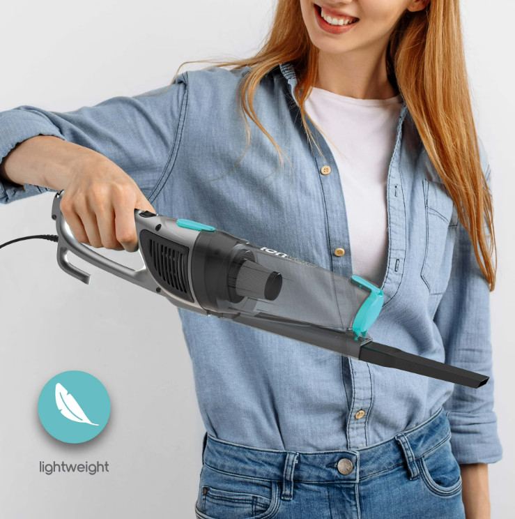 Ionvac ZipVac Corded Stick Vacuum, Multi-Surface 3-in-1 Upright/Handheld Vacuum