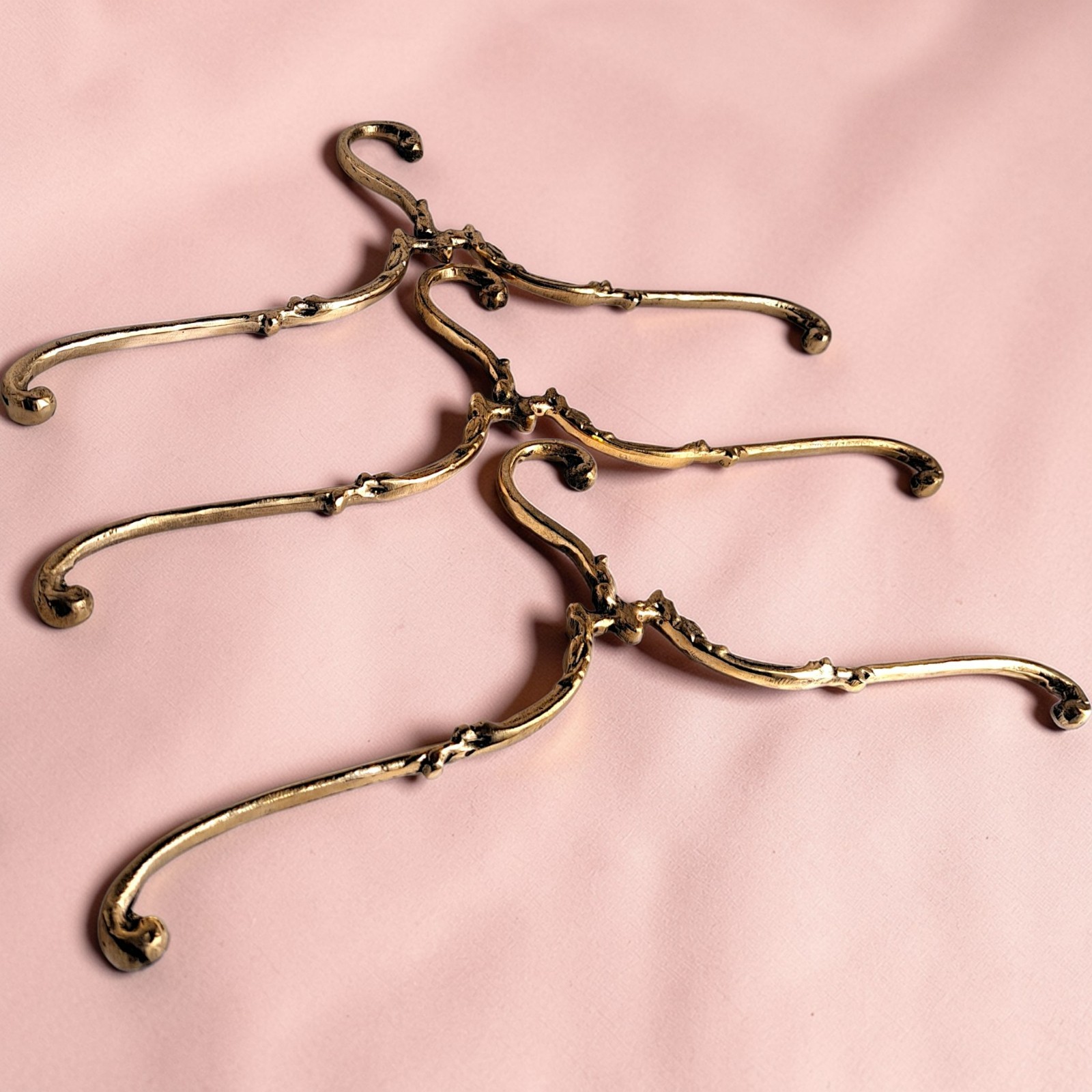 Solid Brass Clothes Hanger 42cm, Vintage Style Gold Garment Hanger