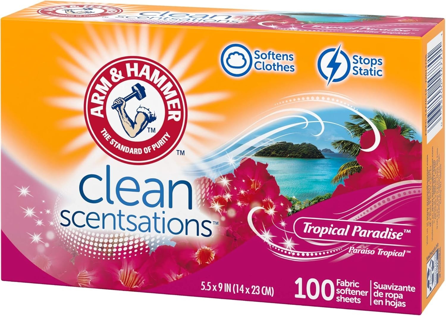 100 Count Tropical Paradise Softener Sheets – Softens Fabrics & Reduces Static