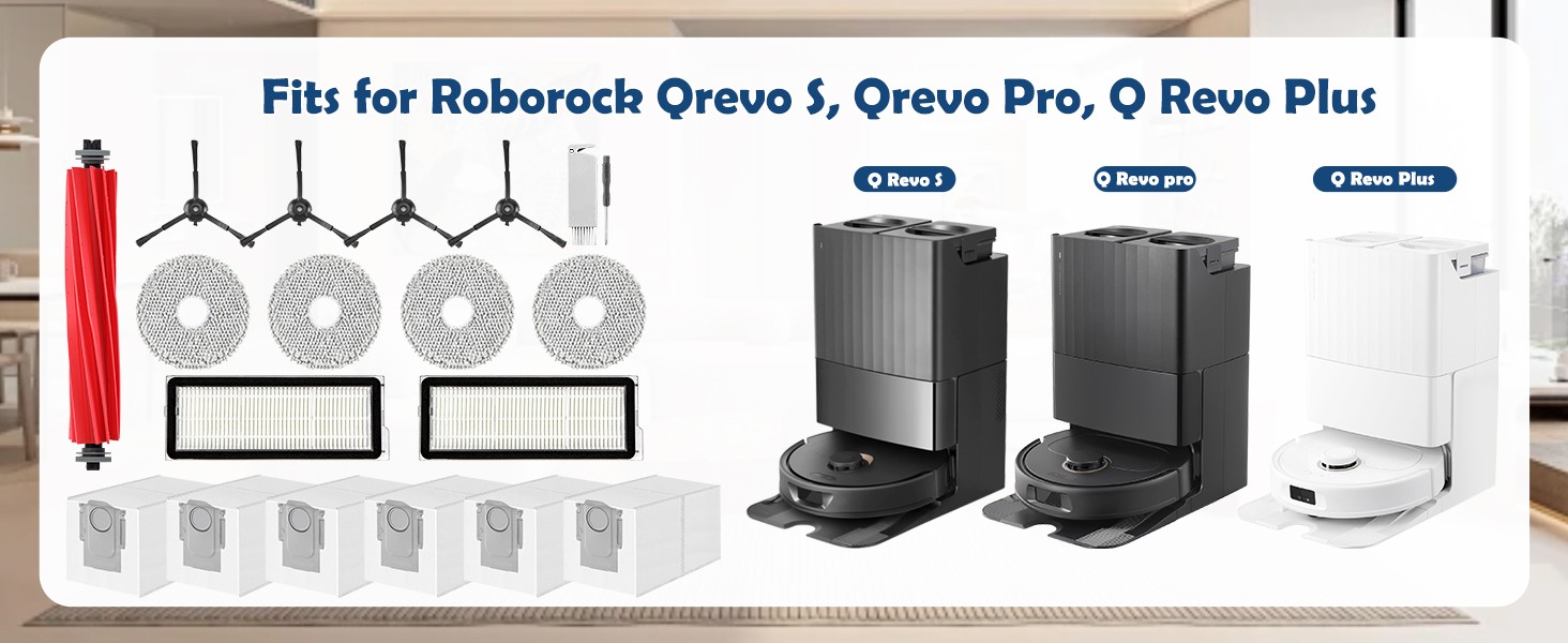 Accessories Kit for Roborock Qrevo S/Qevo Pro/Qrevo Plus | Robot Vacuum