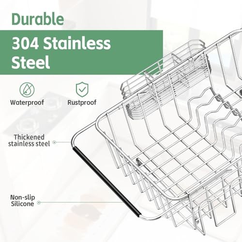 Fanbsy Dish Drying Rack in Medium with Cup Holder – 14.96×11.02×5.35 Inches