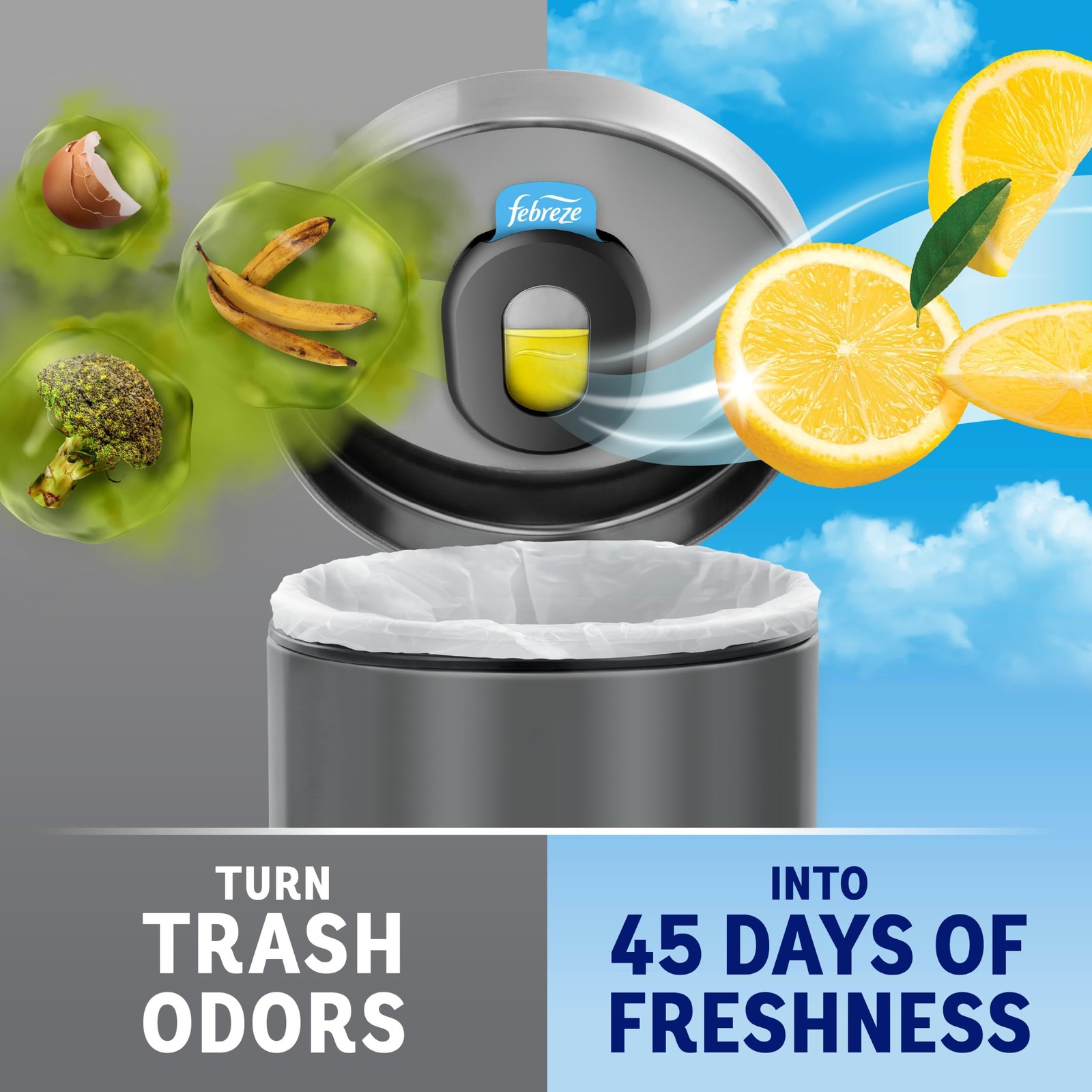 Febreze Trash Odor Fighter, Can Air 0.66 Fl Oz (Pack of 1), Purple