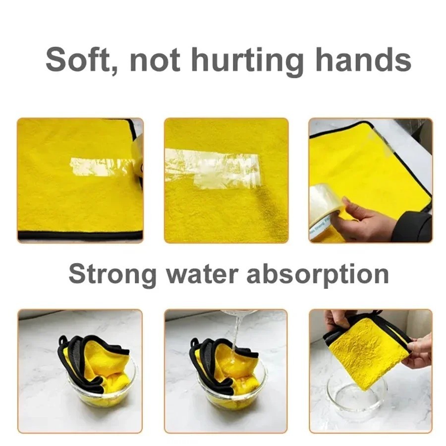 1/2/6 Pack Microfiber Car Cleaning Cloth Wash Towel Auto Detailing Accessories