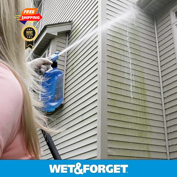 Wet & Forget Outdoor Moss, Mold, Mildew, & Algae 48 Fl Oz (Pack of 1), Blue