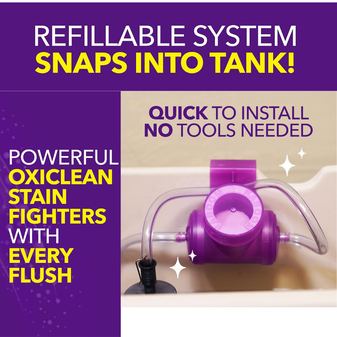 Toilet Bowl Cleaner System Automatic Remover 6 Months, 2 Refill Pouches