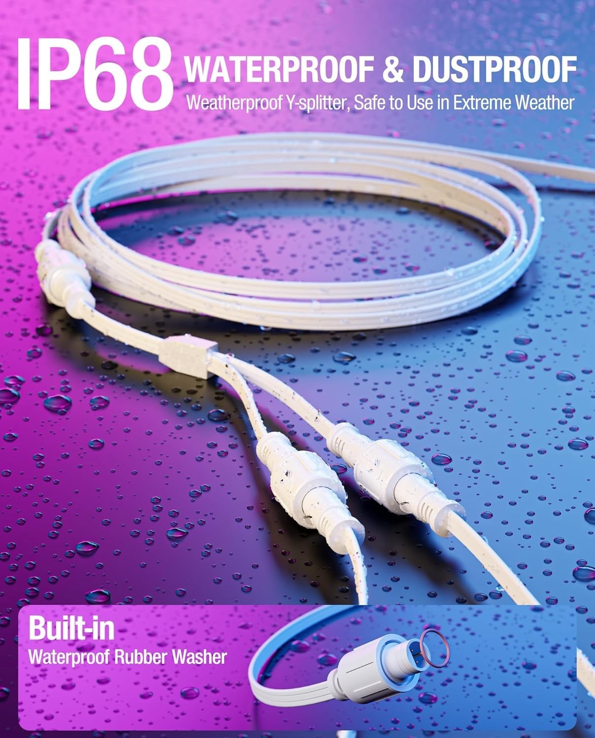 Y-Splitter for Eufy Permanent Outdoor Lights E22, S4 & Linkind HP5, Y-Shaped Ext