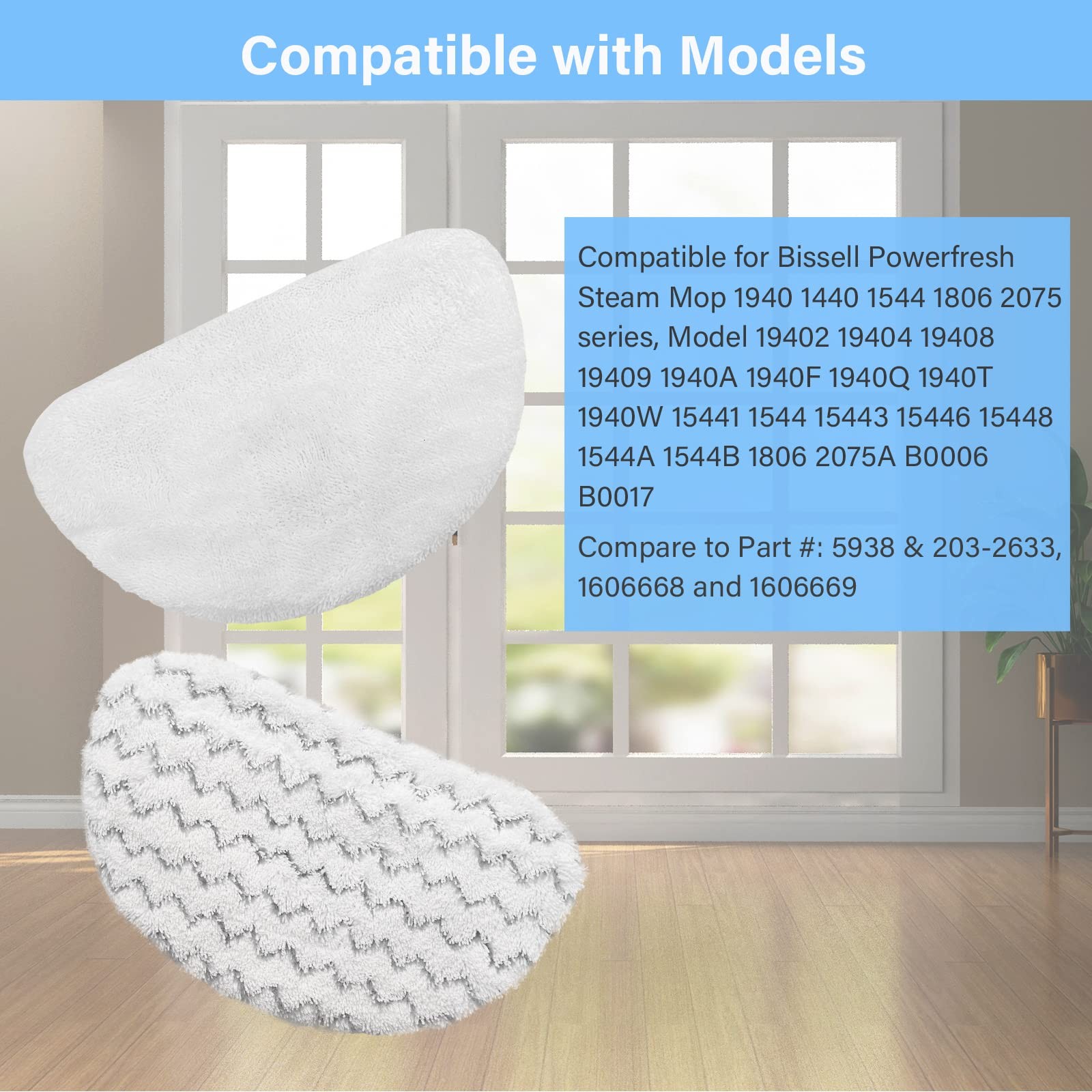 12 Pack 1940 Steam Mop Replacement Pads for Bissell Powerfresh Steam Mop 1940 14