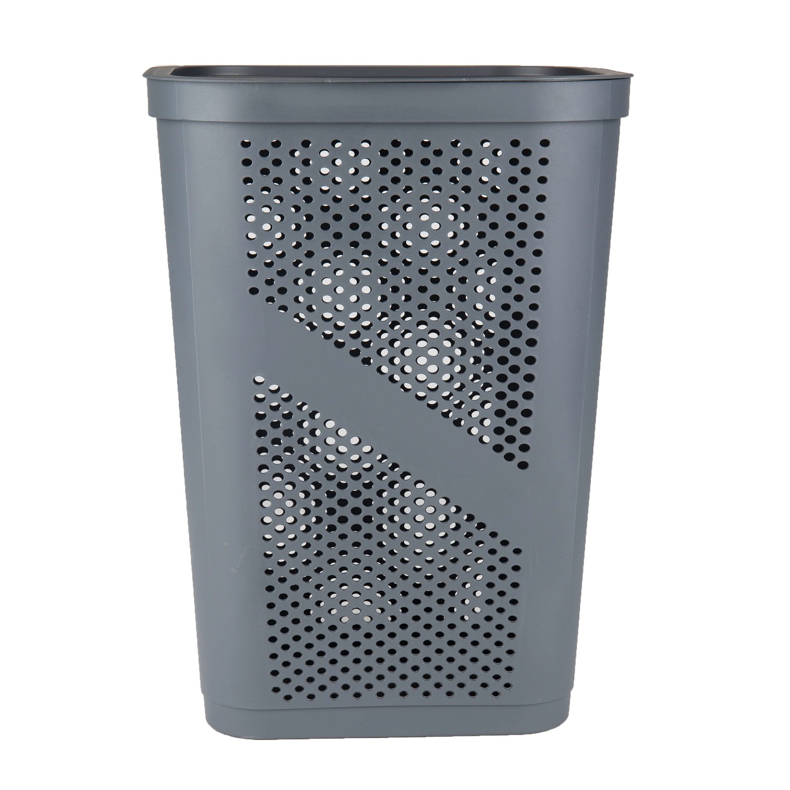 60L Slim Laundry Hamper, Clothes Basket, Lid, Ventilated, Plastic, 17.25L x 13.7