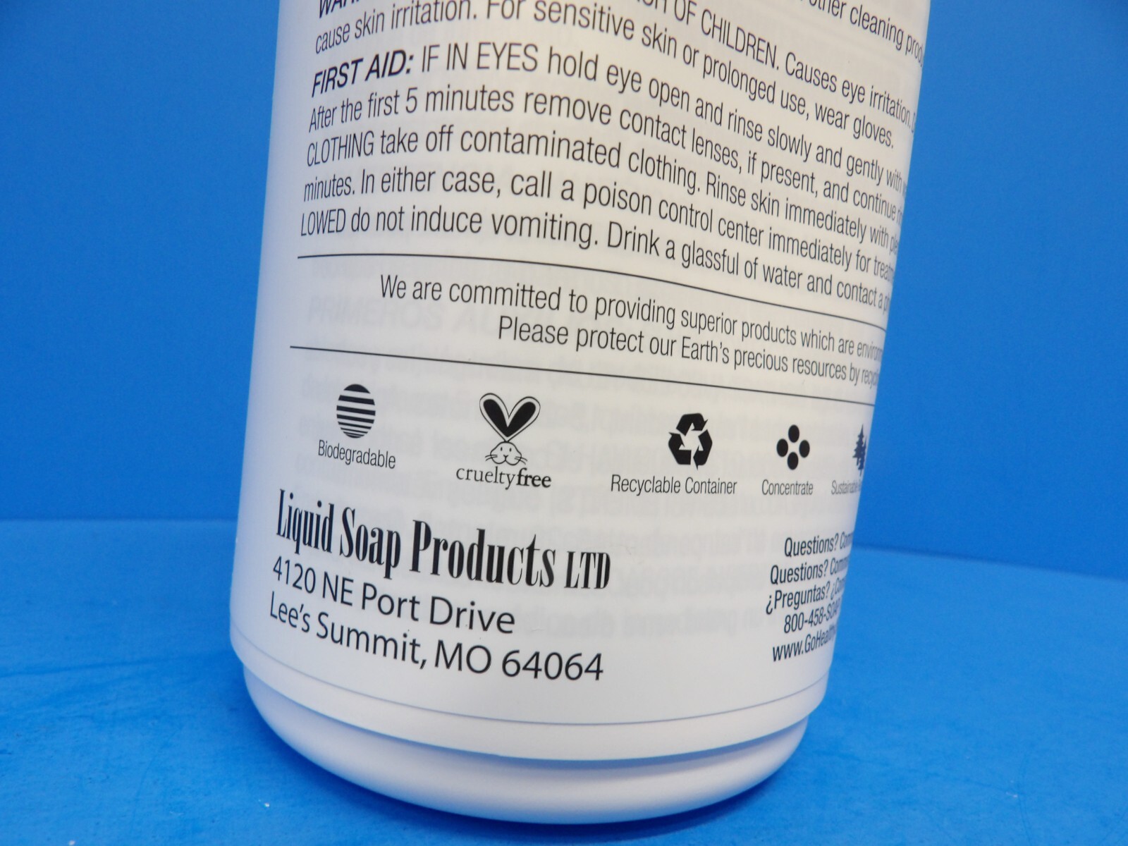 Natural Visions Soft Cleanser Hard Surface Cleaner 1 Liter NEW