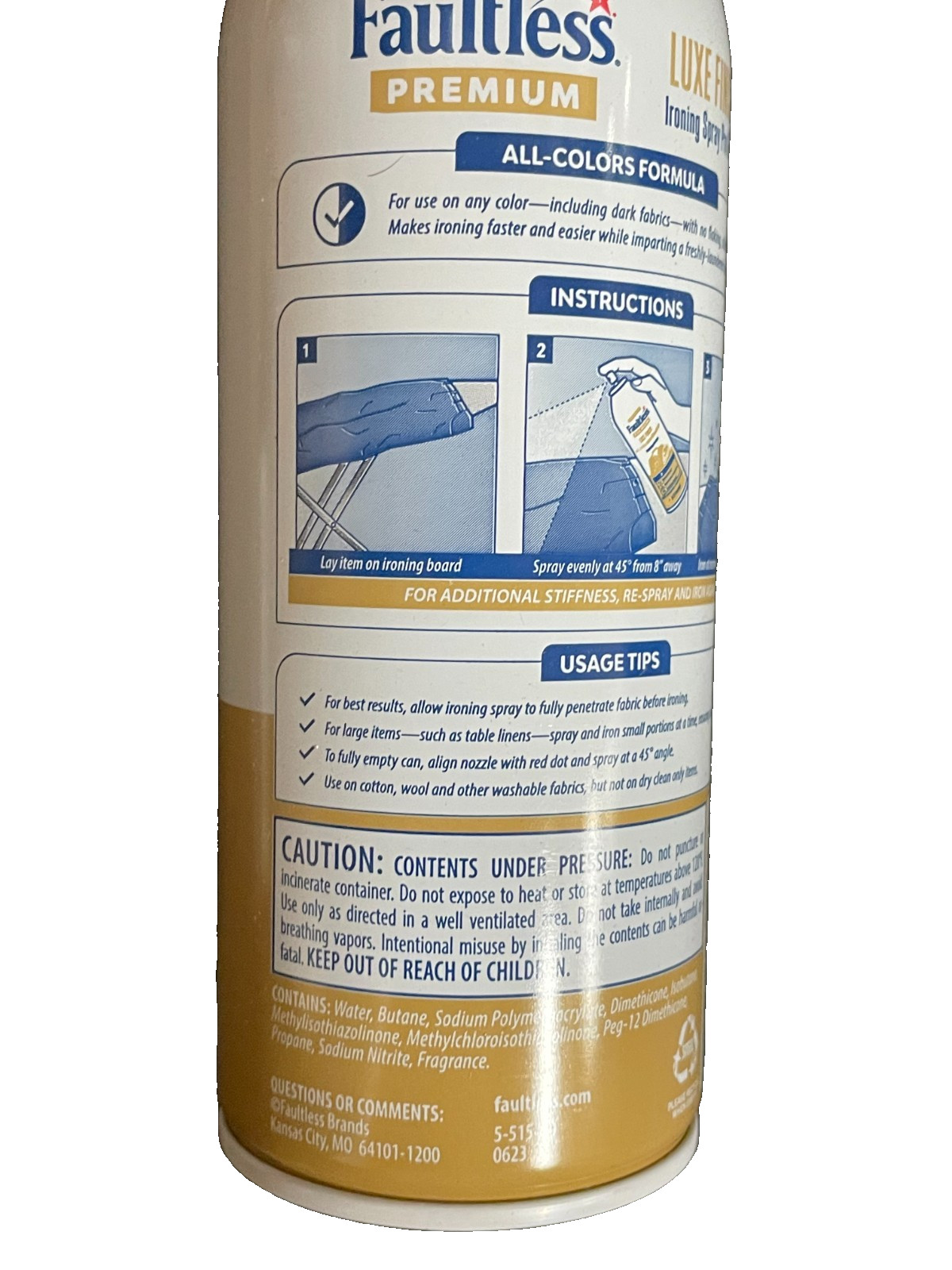 Faultless Brands Premium Luxe Finish Ironing Spray, 15 oz (4 pack)