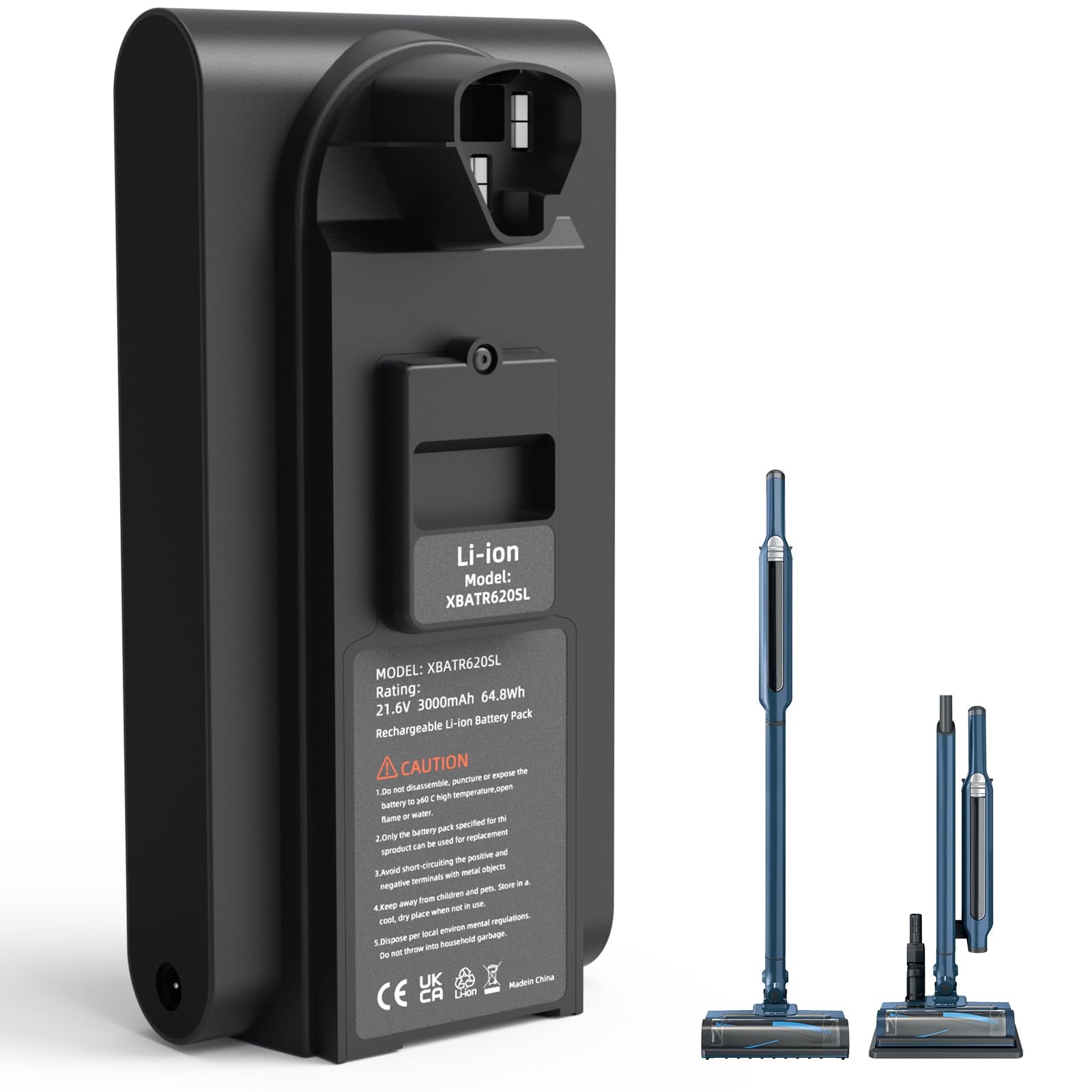21.6V 3000mAh Battery Replacement for Shark XBATR620SL Battery, Compatible wi…