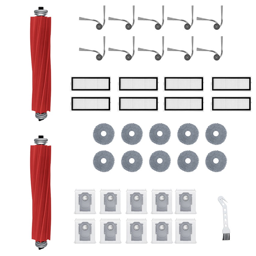 Main Side Brush Filter Mesh HEPA Dust Bag Mop Cloth for Roborock QV35A/QV35S