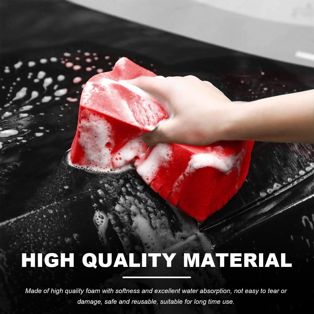 Car Wash Sponge, Large Scratch-Free Cross Cut Sponge for Soap and Rinseless Wash