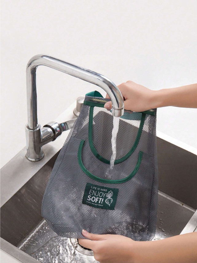 1pc Double-Layer Mesh Hanging Bag – Reusable Storage for Fruits & Vegetables-NEW