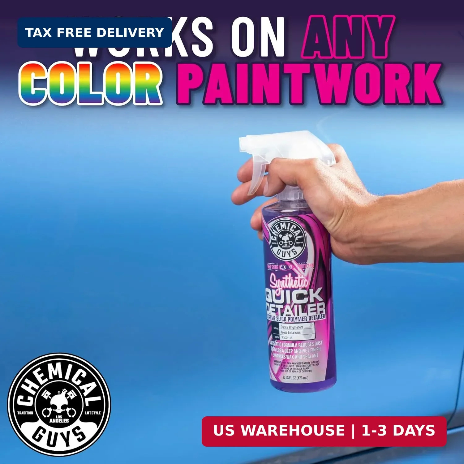 Chemical Guys Synthetic Quick Detailer – High Gloss Quick Detailer Spray, Safe f