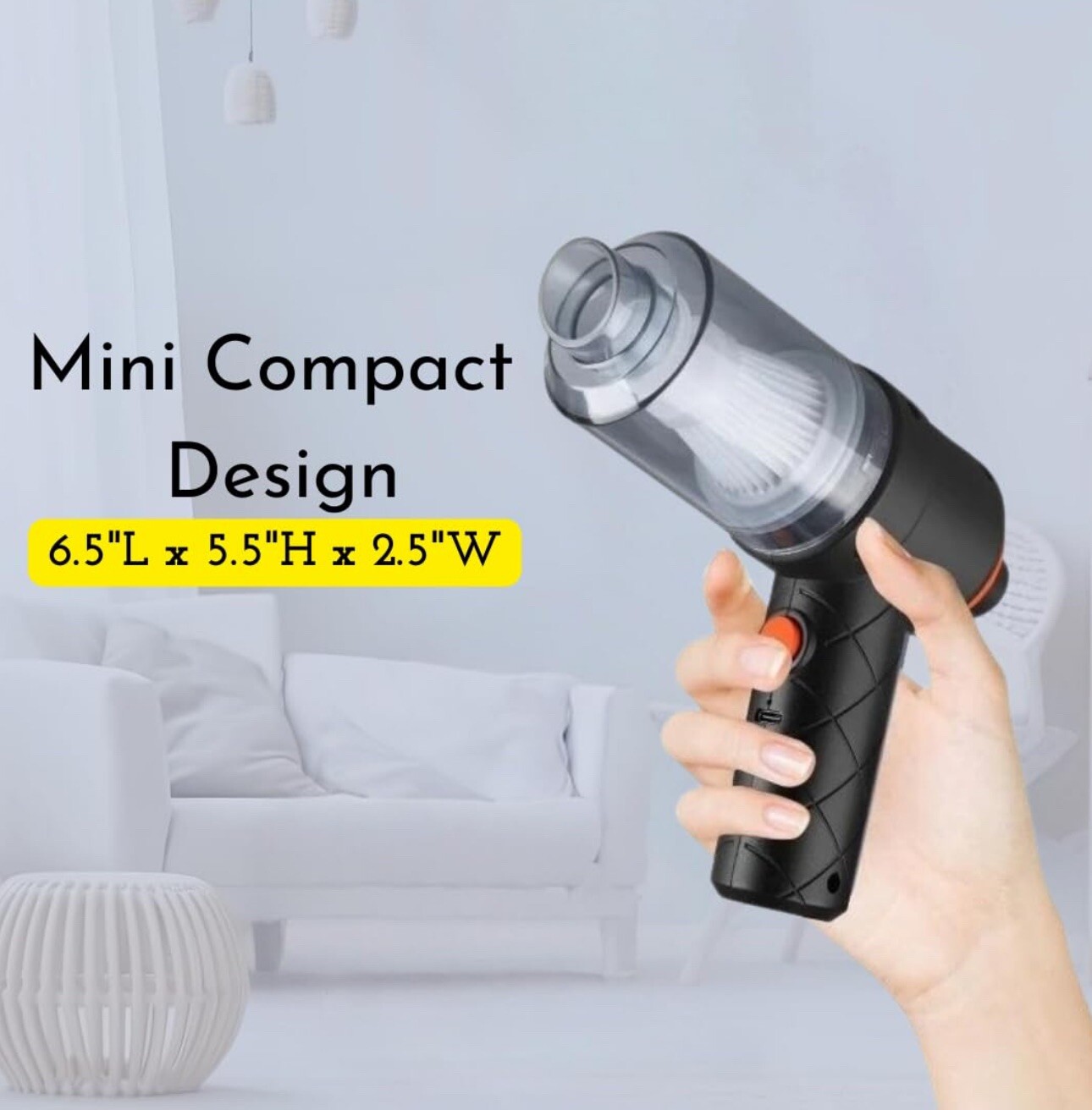 Handheld Vacuum Cordless Keyboard Cleaner Air Duster with Nozzles