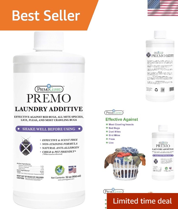 Effective Non-Toxic 32 oz Bed Bug & Mite Laundry Detergent for Safe Cleaning