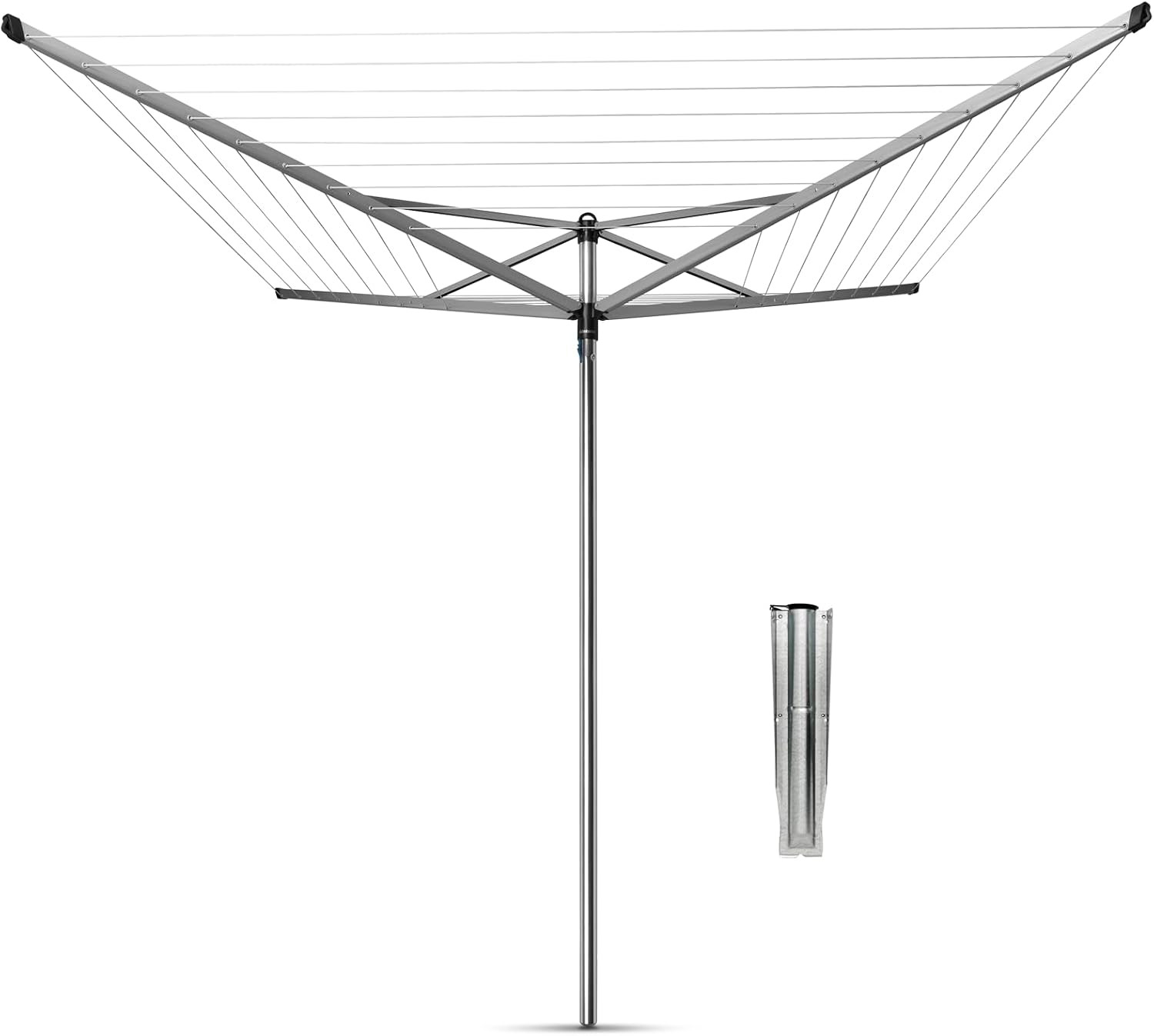 Brabantia Topspinner Outdoor 4 Arm Spinning Clothesline (197 Ft/Ø 1.8″) Rotating