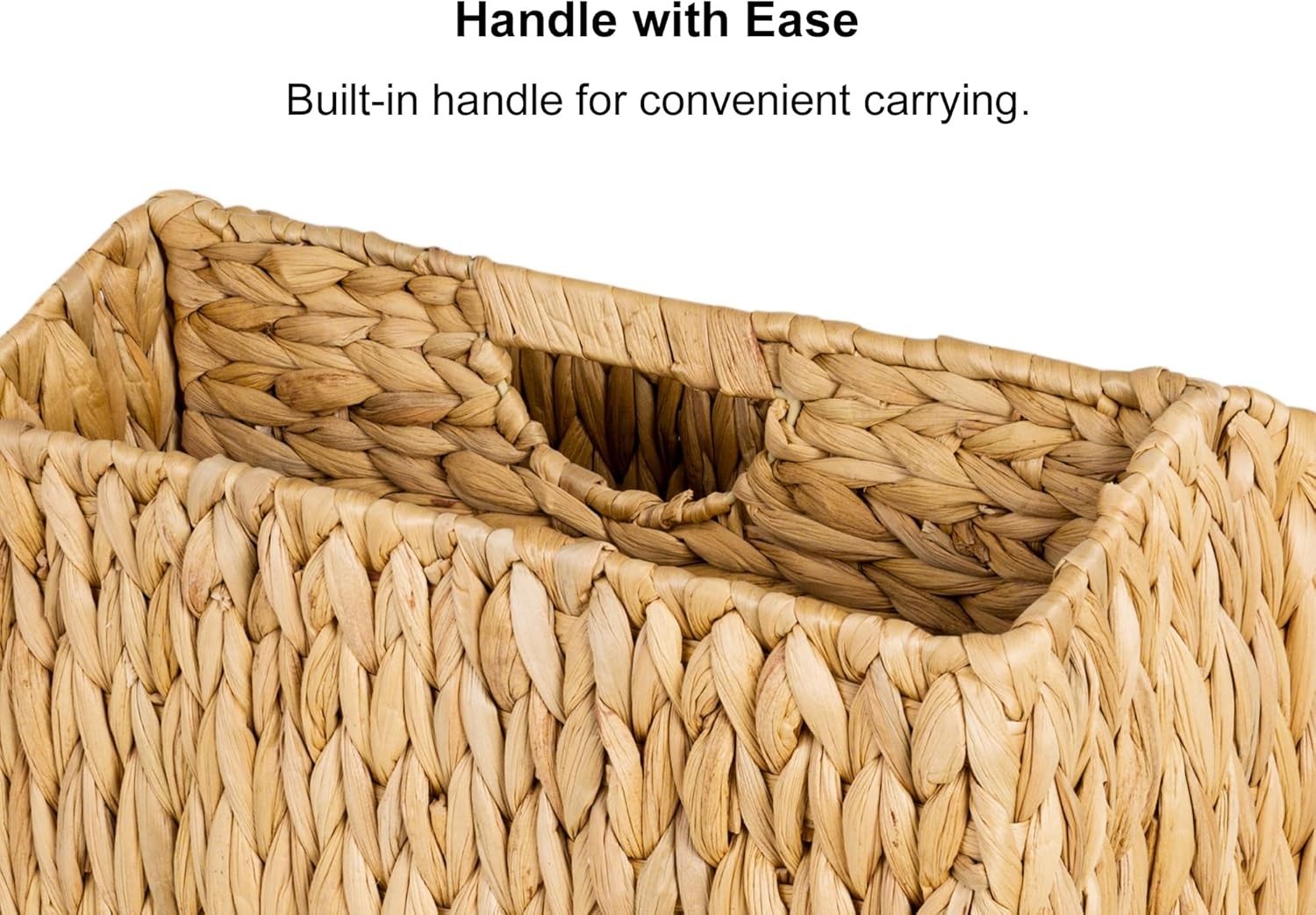 Versatile Water Hyacinth Magazine Rack with Carrying Handles – 14.25″ x 7.75″