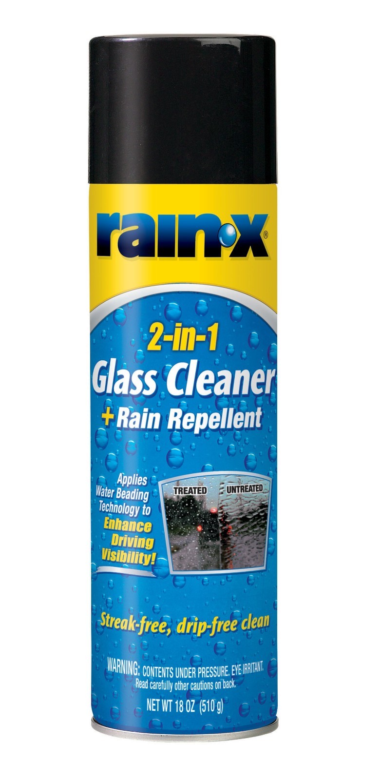 (4 Pack) Rain-X 2 in 1 Glass Cleaner & Rain Repellent Aerosol 18 oz 5080233W New