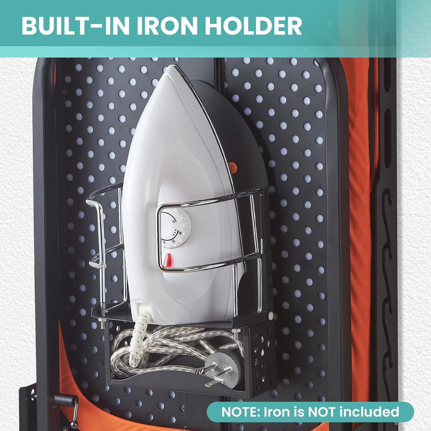 Wall Mounted Ironing Board with Iron Holder, 42X14 Compact Mount Foldable Ironin