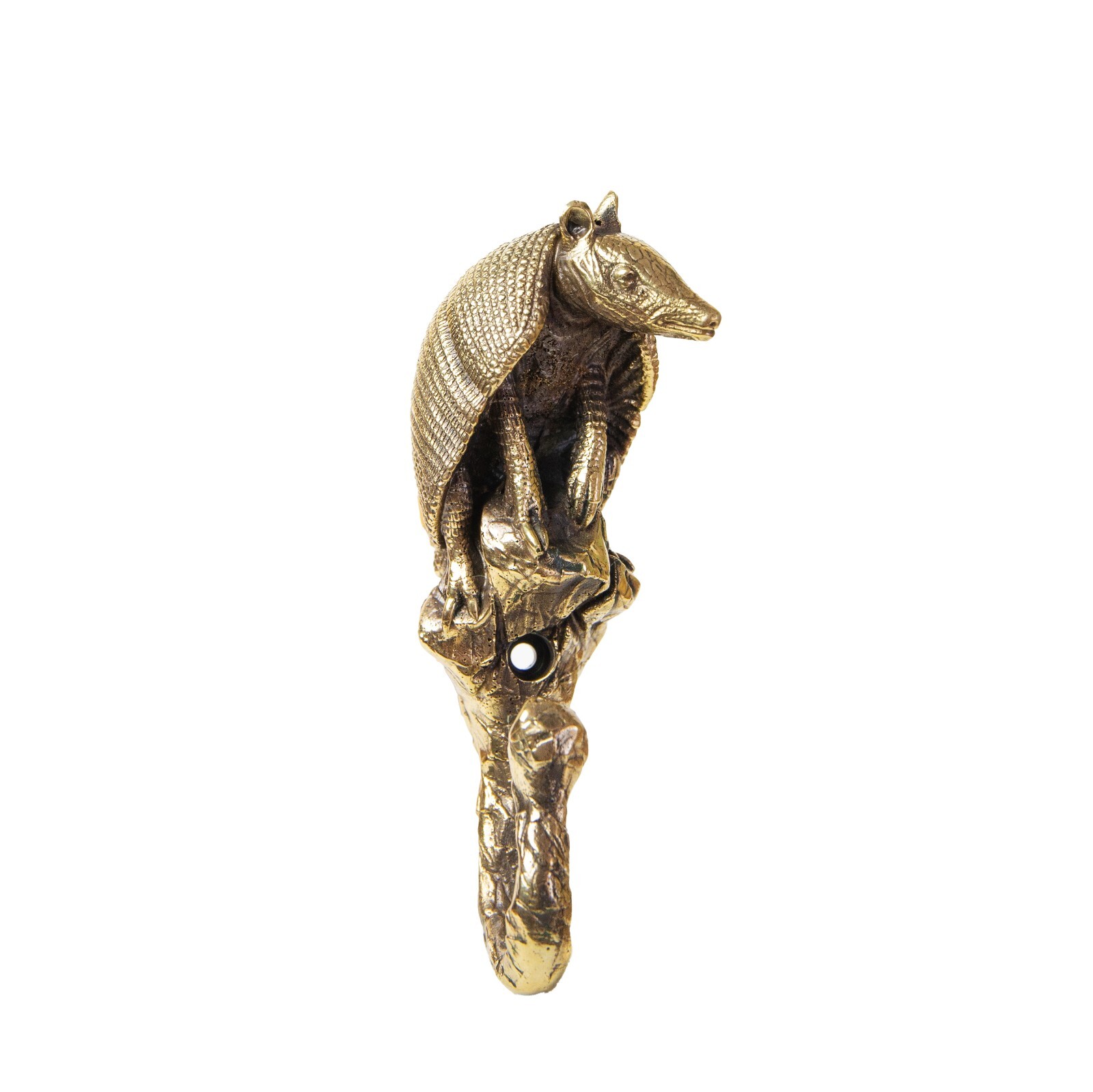 Armadillo, brass large hook, exquisite details. Perfect for clothes, towels, hat