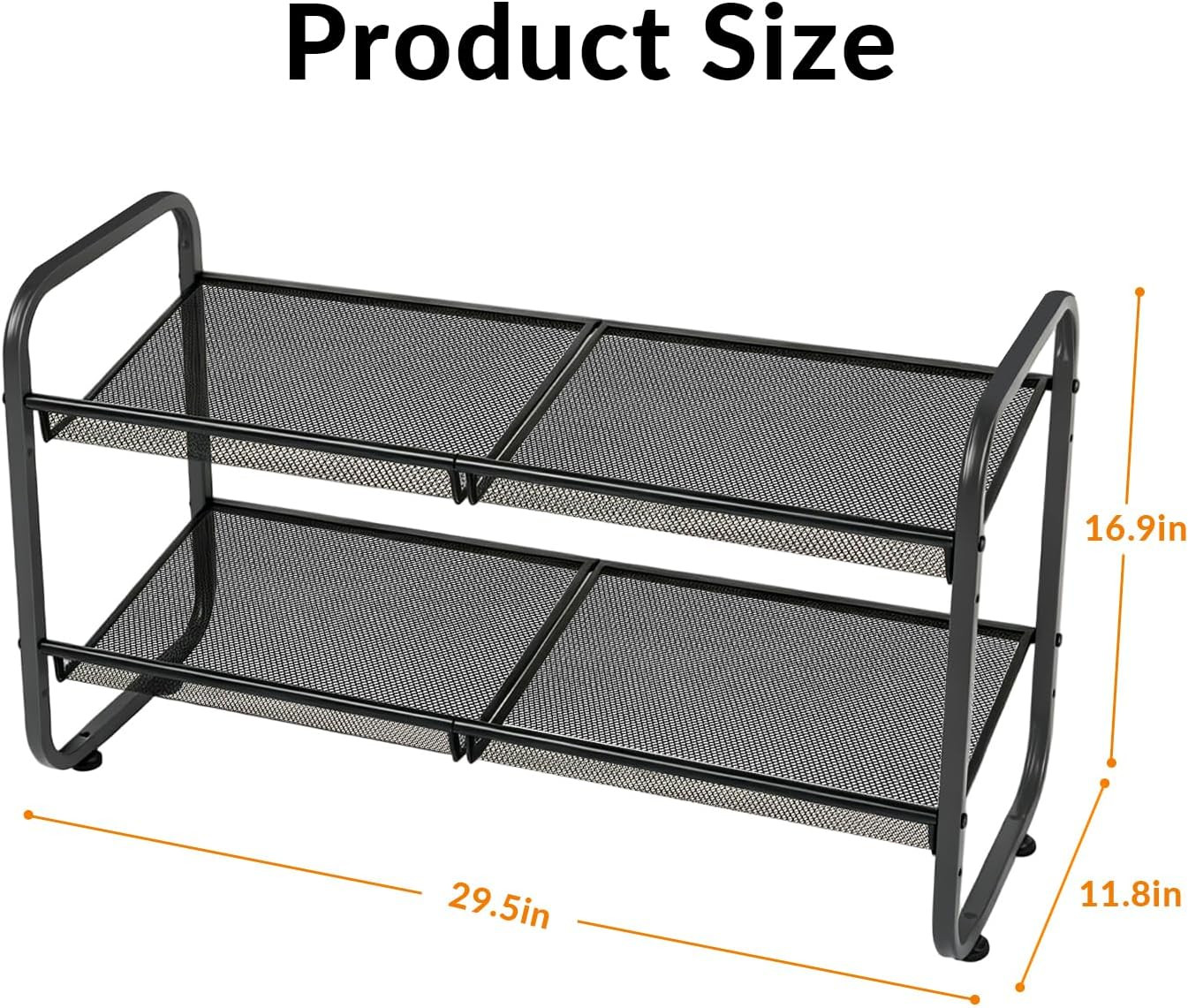 2 Tiers Metal Shoe Rack for Entryway Closet Hallway Bedroom Garage | Shoe Storag