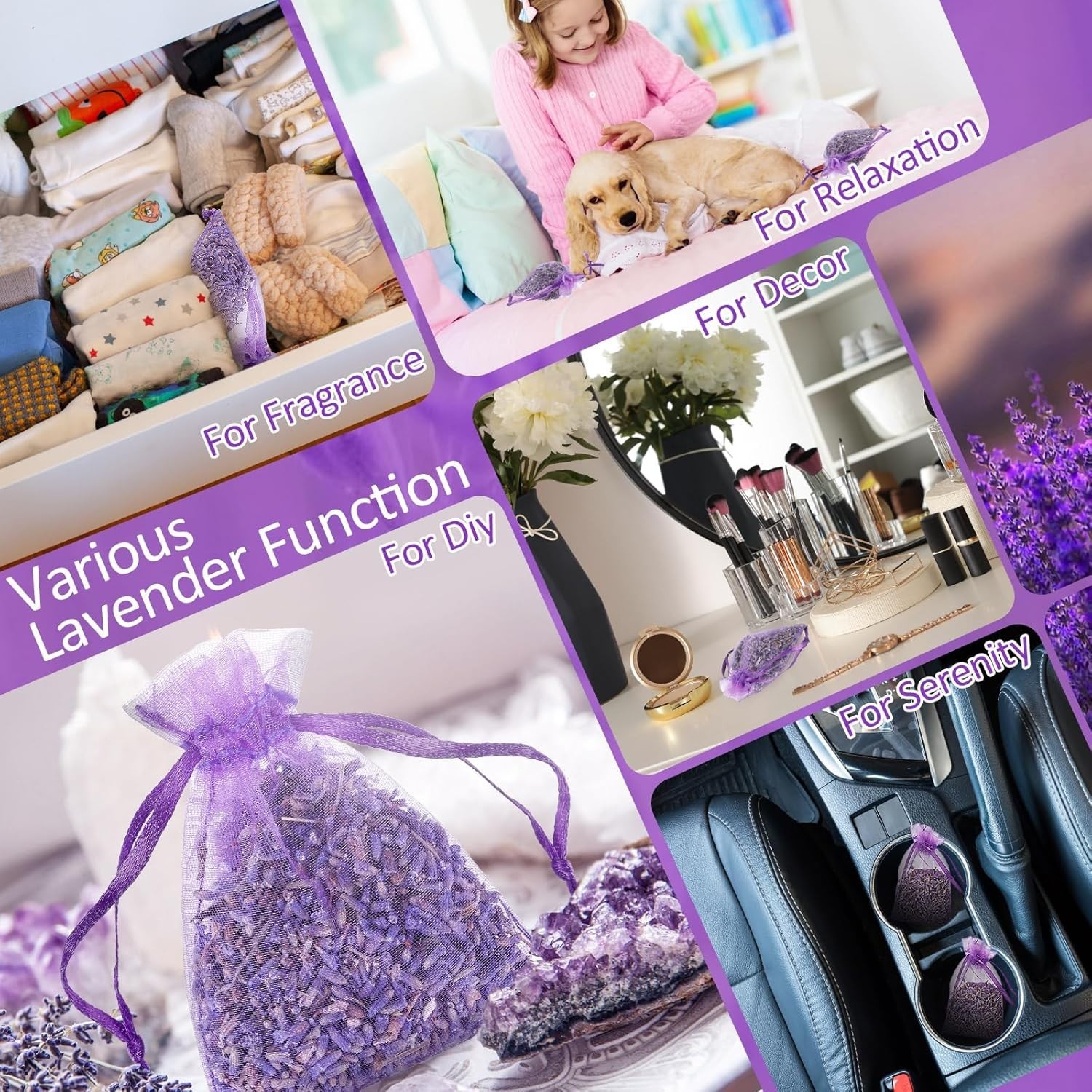 30 Pack Lavender Sachets Bags Bulk for Drawers and Closets Home Fragrance Sachet