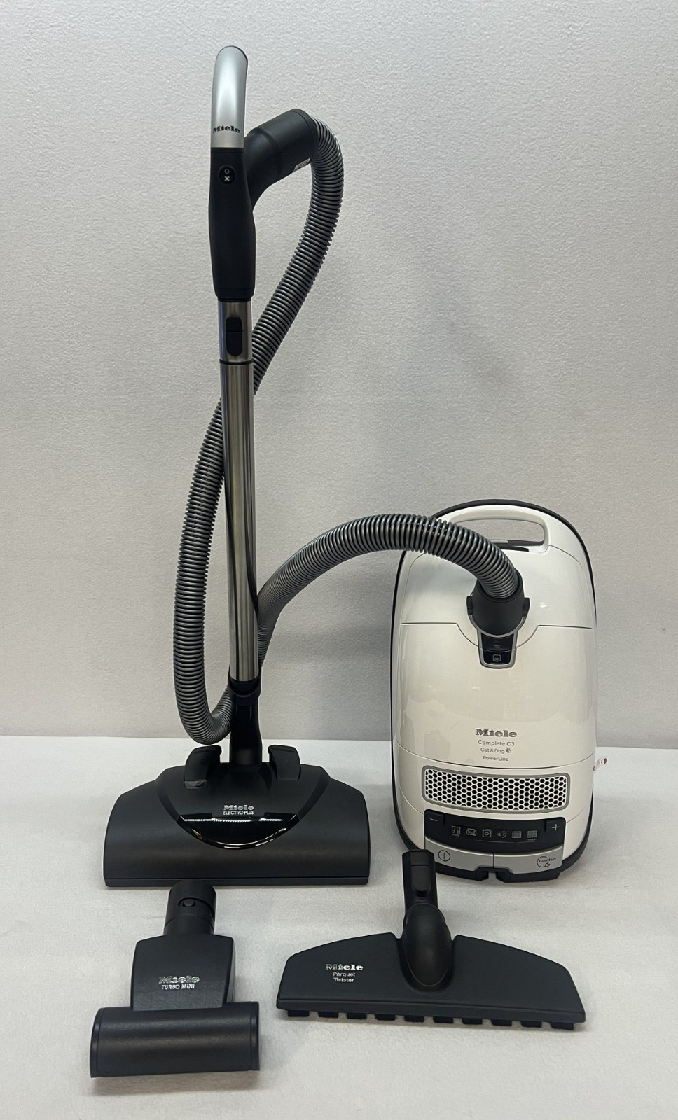Miele Complete C3 SGEE0 Cat & Dog PowerLine Vacuum, Lotus White, Lightly Used