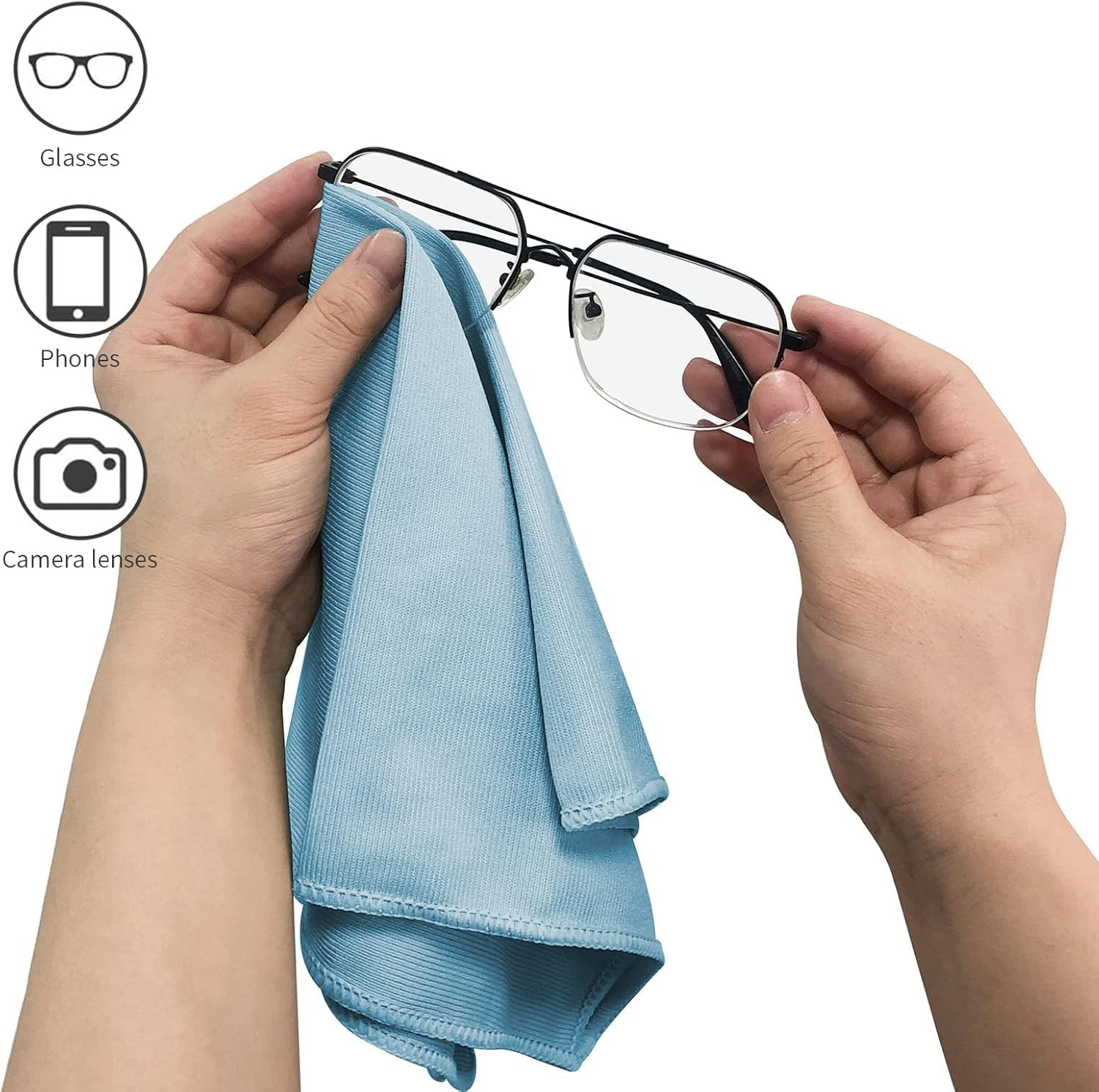 6 Pack Microfiber Glass Cleaning Cloth, 16 Inch X 16 Inch, Lint Free Quickly Cle