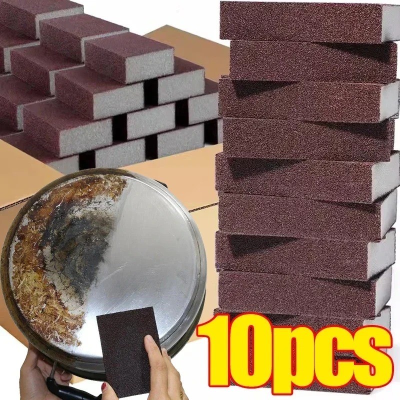 1/10PCS Carborundum Rust Remove Sponge – Heavy Duty Kitchen Cleaning Eraser