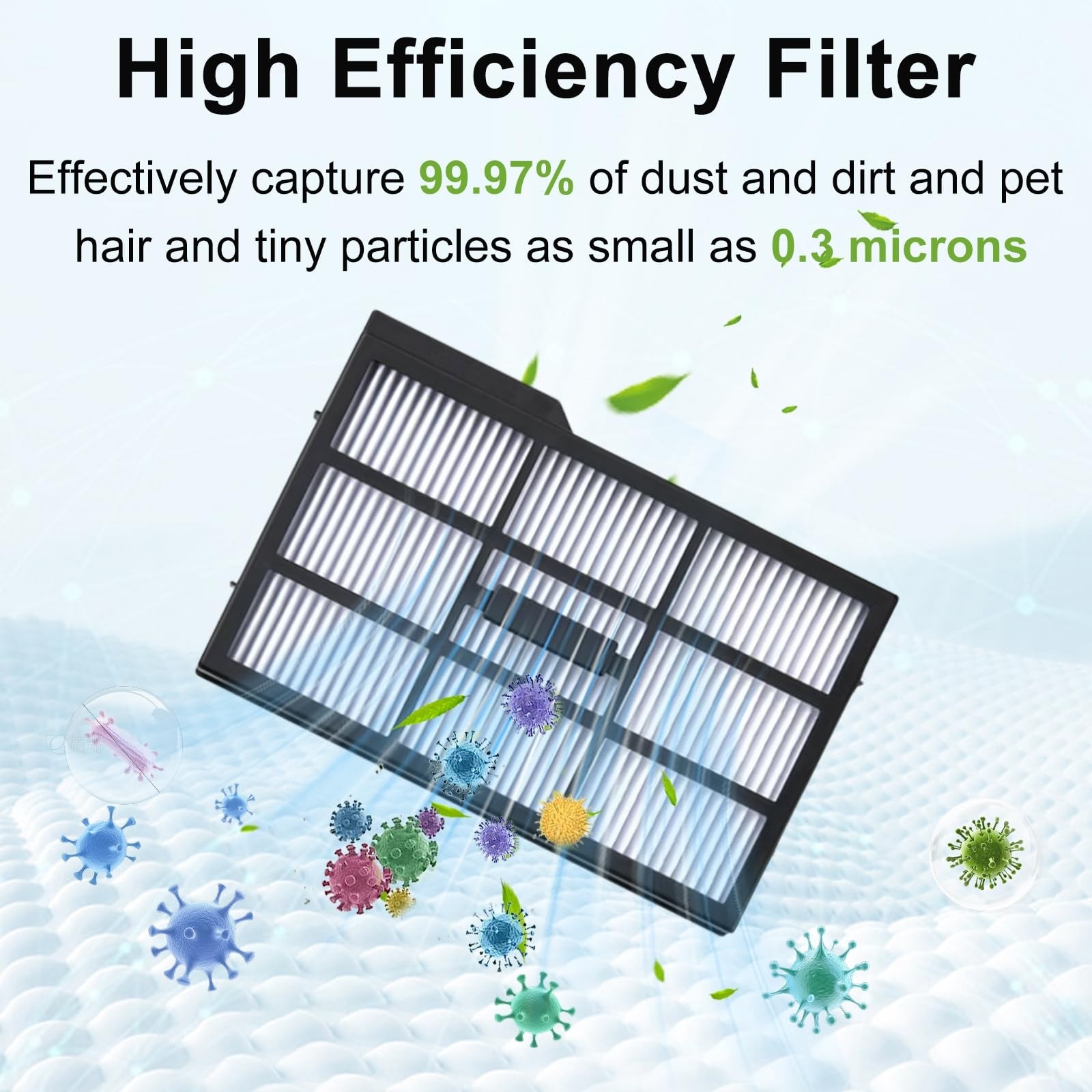17Pc eufy E25/E28 Kit: 1 Main Brush, 2 Mop, 6 Side, 4 HEPA, 4 Bags