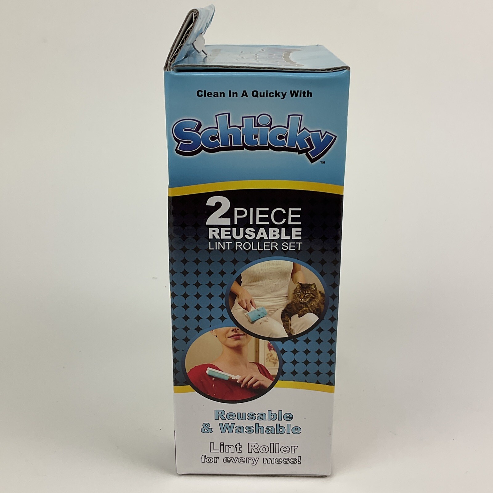 Schticky 2 Piece Lint Roller Set Resuable and Washable New