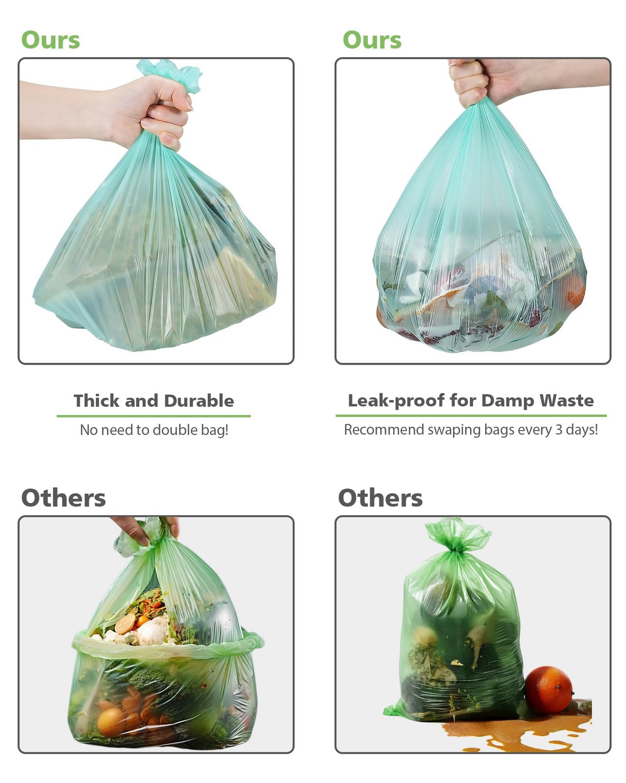 1.2 Gallon Small Trash Bags Garbage Bags, AYOTEE Mini Compostable Strong