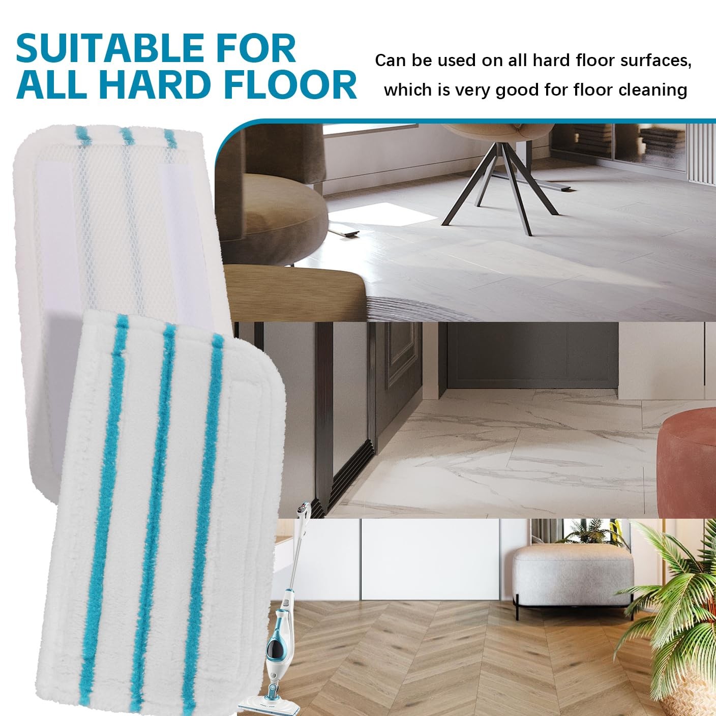Steam Mop Pads Compatible with Black+Decker Steam Mop SM1600, SM1610, SM1620,…