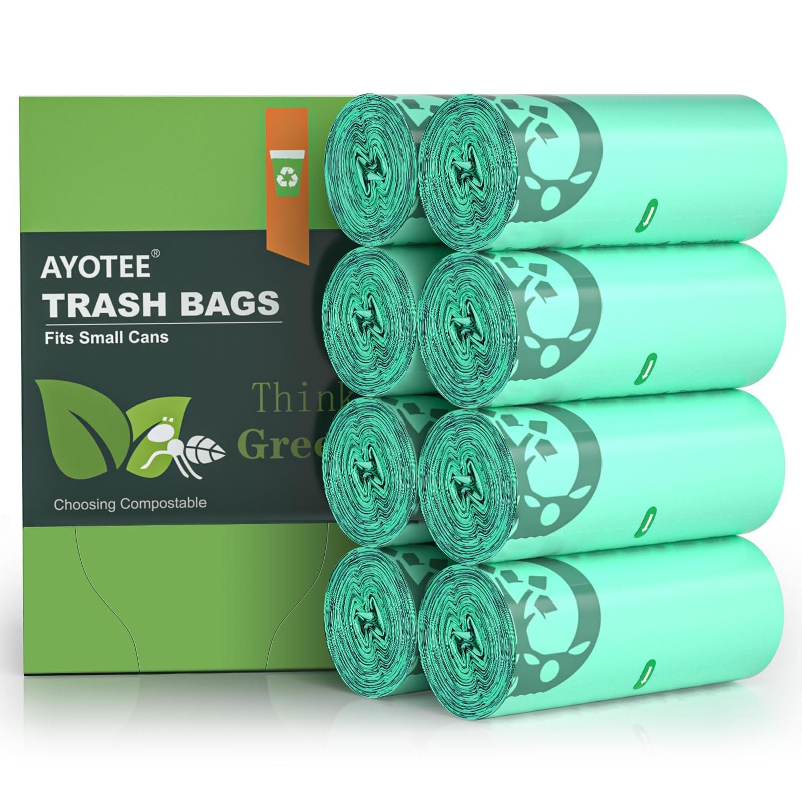 200 Count 1.2 Gallon Small Biodegradable Trash Bags, Compost Bags for Countertop