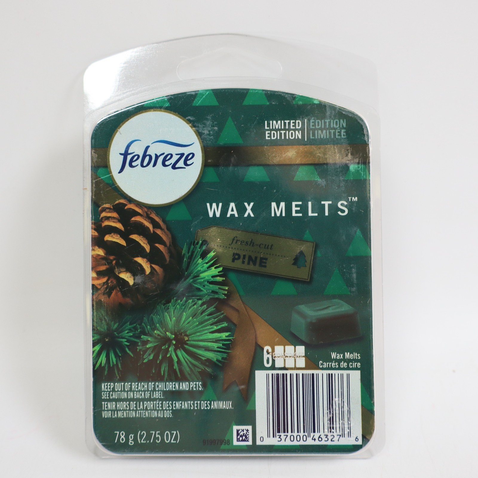4 PACK Febreze Wax Holiday Melts 6 Each, 2 Pine + 2 Cranberry (24 Melts Total)