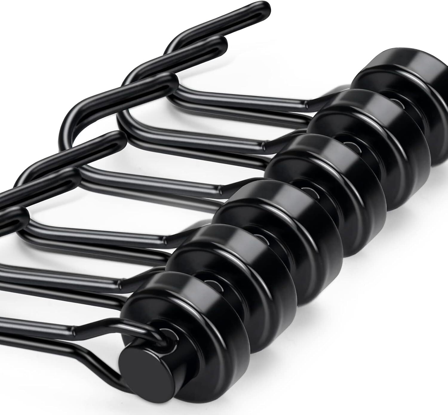 10Pcs Black Swivel Swing Magnetic Hooks 30Lbs for Refrigerator Grill Key Holder