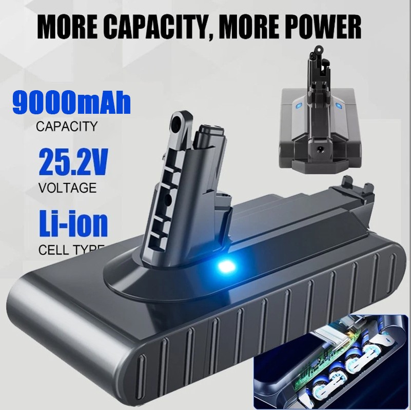 25.2V 9.0Ah Screw-In Replacement Battery For Dyson V11 Absolute Fluffy 8.0Ah