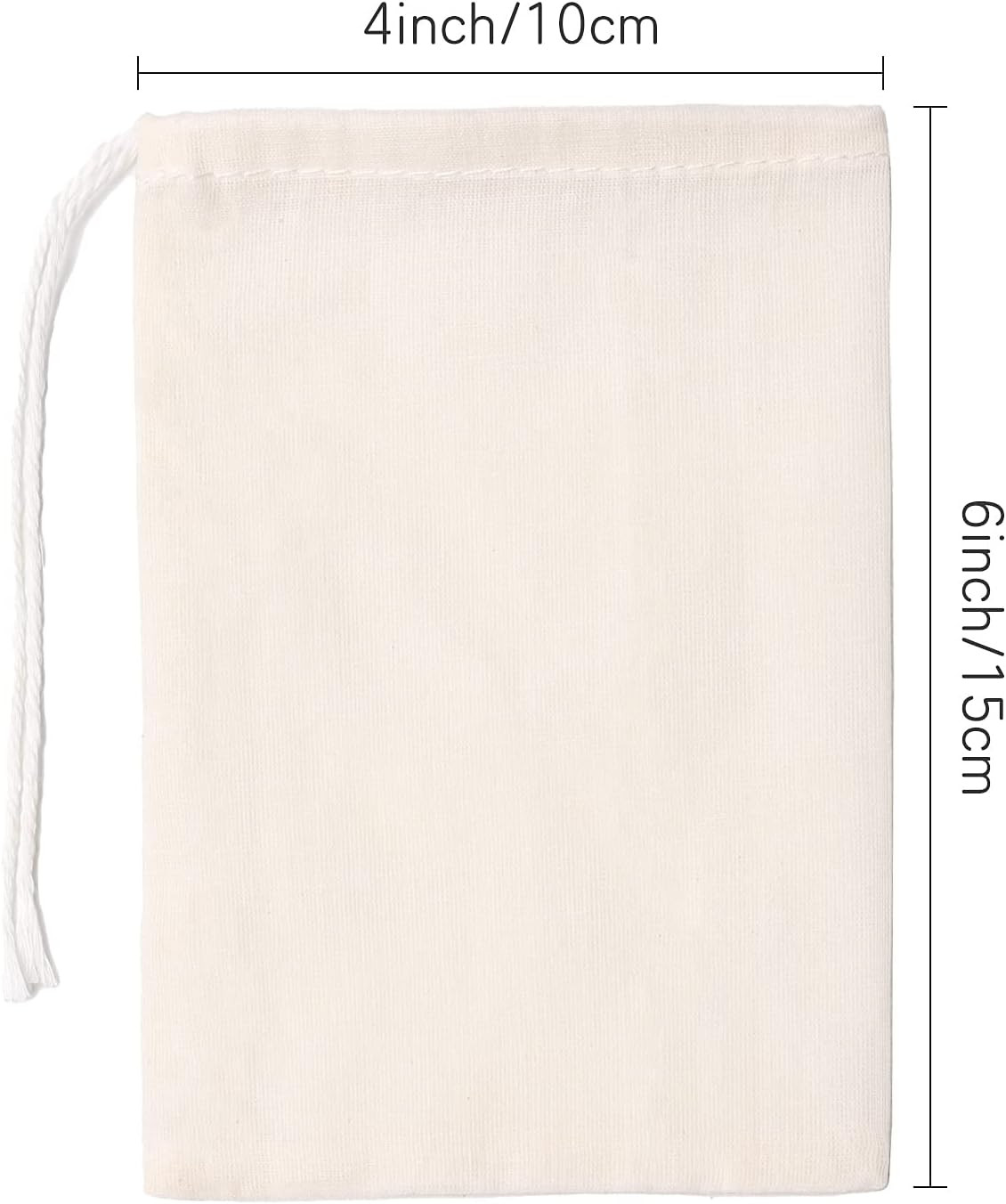 Cotton Bags Muslin Bags Sachet Bag for Home Supplies (4X6 Inch 10 Pack)