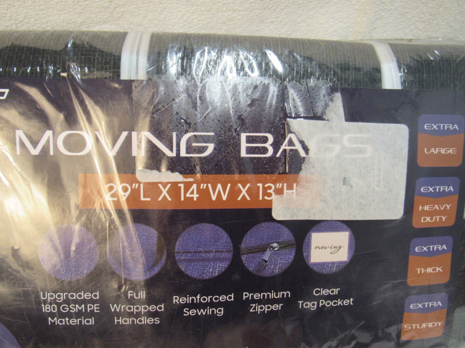 FyGrip Moving Bags 29″L x 14″W x 13″H Pack of 6 Extra Heavy Duty Zipper Close
